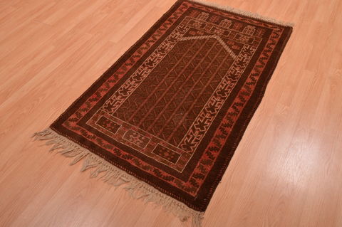 Baluch Brown Hand Knotted 30 X 48 Area Rug 100-105904 Image 2