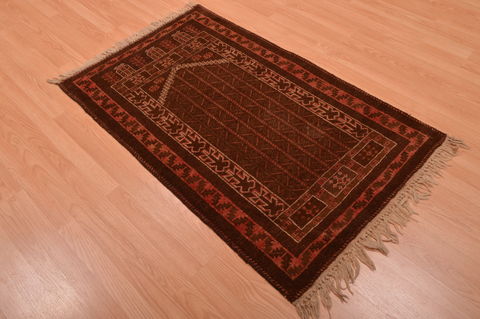 Baluch Brown Hand Knotted 30 X 48 Area Rug 100-105904 Image 3