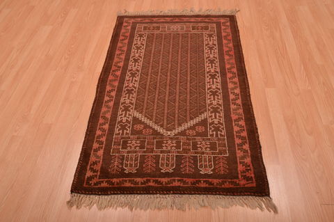 Baluch Brown Hand Knotted 30 X 48 Area Rug 100-105904 Image 4