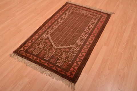 Baluch Brown Hand Knotted 30 X 48 Area Rug 100-105904 Image 5