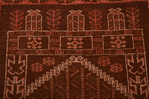 Baluch Brown Hand Knotted 30 X 48 Area Rug 100-105904 Image 7