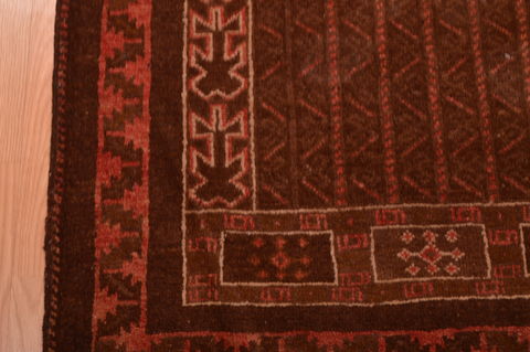 Baluch Brown Hand Knotted 30 X 48 Area Rug 100-105904 Image 9