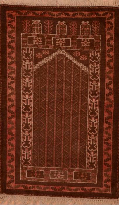 Baluch Brown Hand Knotted 30 X 48 Area Rug 100-105904 Image 0