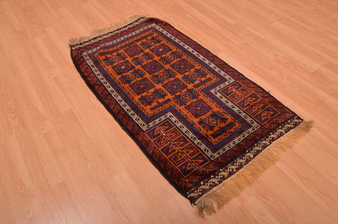 Baluch Orange Hand Knotted 27 X 410 Area Rug 100-105907 Image 5