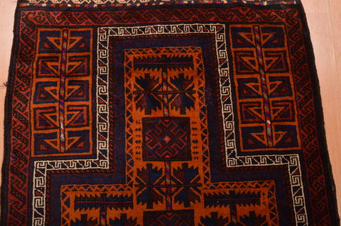 Baluch Orange Hand Knotted 27 X 410 Area Rug 100-105907 Image 7