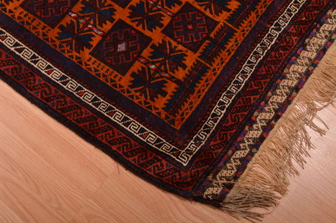 Baluch Orange Hand Knotted 27 X 410 Area Rug 100-105907 Image 8