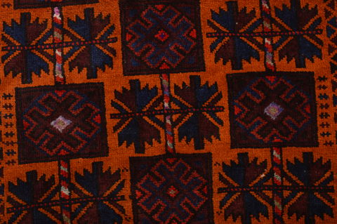Baluch Orange Hand Knotted 27 X 410 Area Rug 100-105907 Image 9