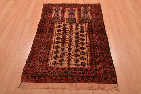 Baluch Beige Hand Knotted 30 X 48 Area Rug 100-105909 Image 1