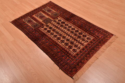 Baluch Beige Hand Knotted 30 X 48 Area Rug 100-105909 Image 3