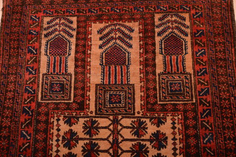 Baluch Beige Hand Knotted 30 X 48 Area Rug 100-105909 Image 7