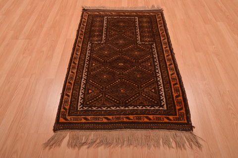 Baluch Brown Hand Knotted 30 X 47 Area Rug 100-105911 Image 1