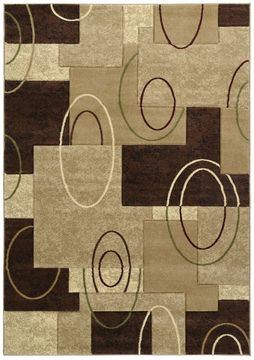 United Weavers CONTOURS Brown Rectangle 2x3 ft polypropylene Carpet 106047
