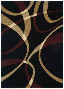 United Weavers CONTOURS Black Rectangle 2x3 ft polypropylene Carpet 106100