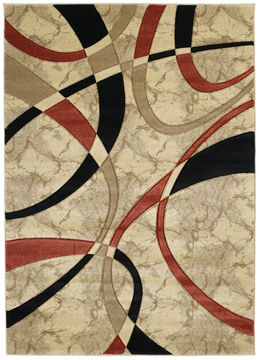 United Weavers CONTOURS Beige Rectangle 5x8 ft polypropylene Carpet 106108