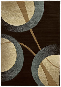 United Weavers CONTOURS Brown Rectangle 2x3 ft polypropylene Carpet 106133