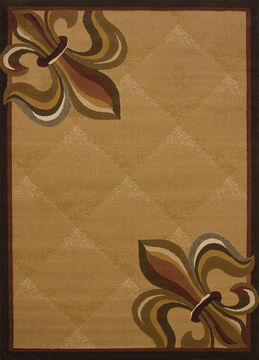 United Weavers CHINA GARDEN Brown Rectangle 5x7 ft polypropylene Carpet 106990