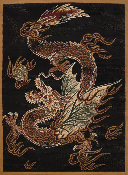 United Weavers LEGENDS Black Rectangle 5x7 ft polypropylene Carpet