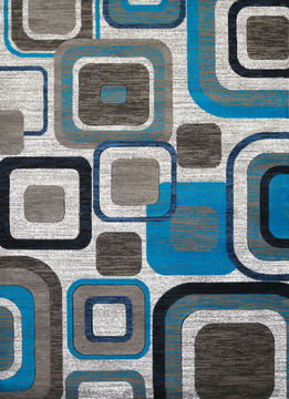 United Weavers STUDIO Blue Rectangle 5x7 ft polypropylene Carpet 108348
