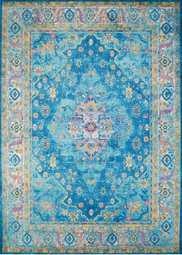 United Weavers Rhapsody Blue Square 7 to 8 ft olefin Carpet 108588