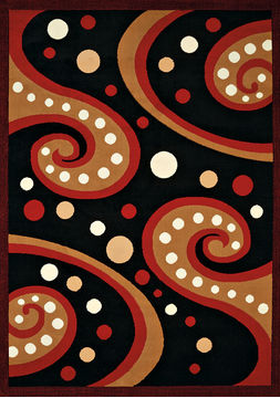 United Weavers Cafe Black Rectangle 2x3 ft olefin Carpet 108822