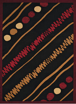 United Weavers Cafe Black Runner 6 to 9 ft olefin Carpet 108906