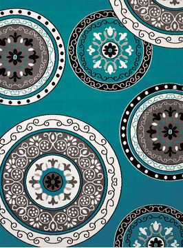United Weavers Cafe Blue Runner 6 to 9 ft olefin Carpet 108934