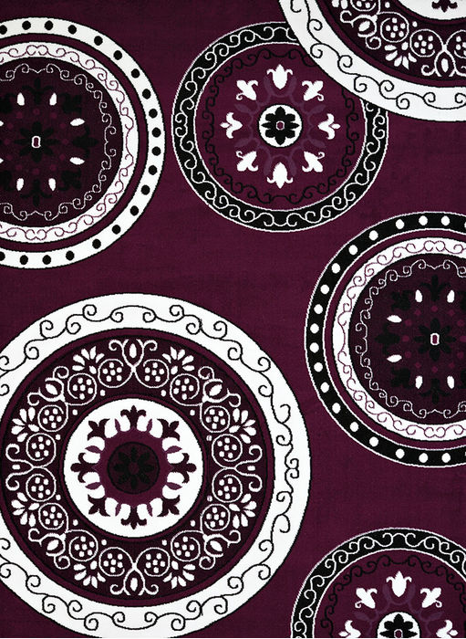 United Weavers Cafe Purple Runner 111 X 72 Area Rug 809014310637 806-108944 Image 0
