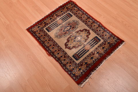 Mashad Brown Hand Knotted 21 X 28 Area Rug 134-108984 Image 3