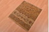 Modern Beige Square Hand Knotted 20 X 23 Area Rug 100-108987 Thumb 3