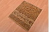 Modern Beige Square Hand Knotted 20 X 23  Area Rug 100-108987 Thumb 3