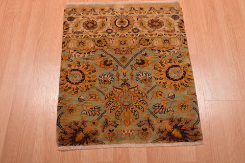 Modern Beige Square Hand Knotted 20 X 25 Area Rug 100-108988 Image 2
