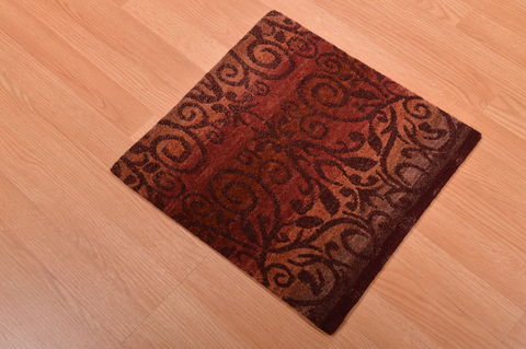 Modern Red Hand Knotted 16 X 17 Area Rug 100-108989 Image 4