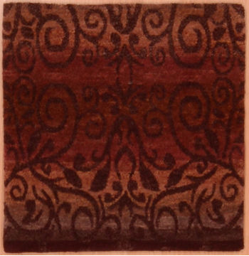 Indian Modern Red Rectangle 1x2 ft Wool Carpet 108989