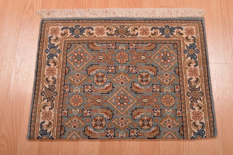 Indo-Persian Green Square Hand Knotted 16 X 20 Area Rug 100-108992 Image 1