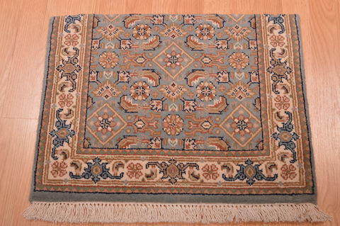 Indo-Persian Green Square Hand Knotted 16 X 20 Area Rug 100-108992 Image 4