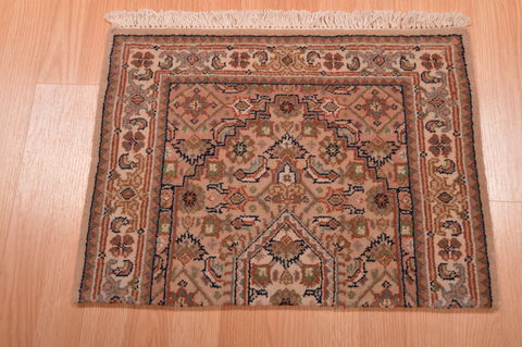 Indo-Persian Beige Square Hand Knotted 16 X 21 Area Rug 100-108993 Image 1