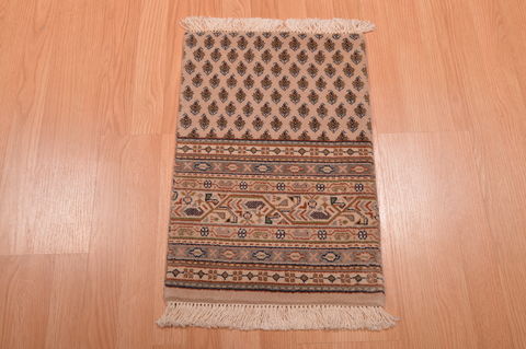 Modern Beige Hand Knotted 14 X 20 Area Rug 100-108995 Image 1
