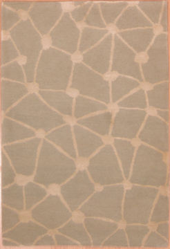 Modern Blue Hand Knotted 2'0" X 3'0"  Area Rug 100-109000