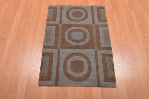 Modern Blue Hand Knotted 20 X 30 Area Rug 100-109002 Image 1