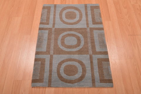 Modern Blue Hand Knotted 20 X 30 Area Rug 100-109002 Image 4