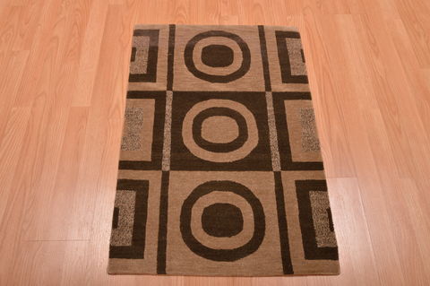 Modern Brown Hand Knotted 20 X 30 Area Rug 100-109004 Image 1