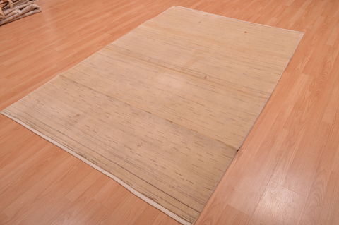 Gabbeh Beige Hand Knotted 52 X 87 Area Rug 100-109006 Image 4