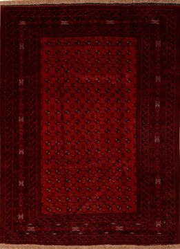 Afghan Khan Mohammadi Red Rectangle 8x11 ft Wool Carpet 109009