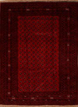 Afghan Khan Mohammadi Red Rectangle 8x11 ft Wool Carpet 109009