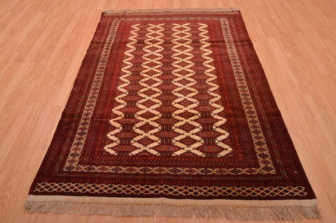 Khan Mohammadi Red Hand Knotted 45 X 64 Area Rug 100-109019 Image 1
