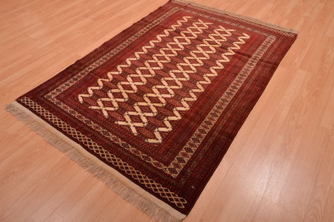 Khan Mohammadi Red Hand Knotted 45 X 64 Area Rug 100-109019 Image 2