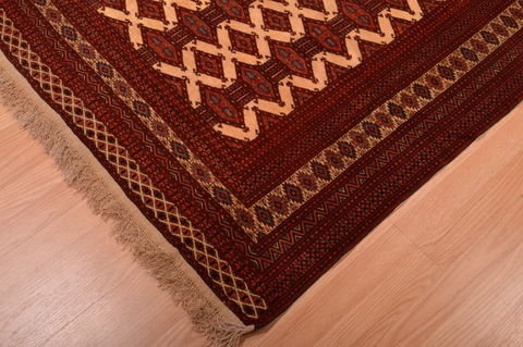 Khan Mohammadi Red Hand Knotted 45 X 64 Area Rug 100-109019 Image 8