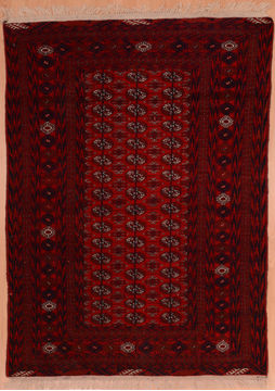 Khan Mohammadi Red Hand Knotted 4'0" X 5'9"  Area Rug 100-109022