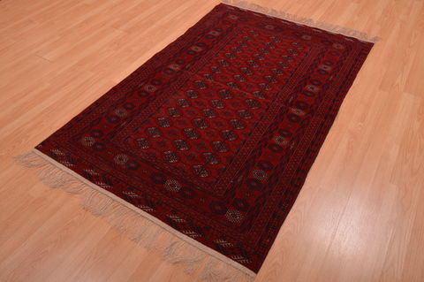Khan Mohammadi Red Hand Knotted 45 X 61 Area Rug 100-109024 Image 1