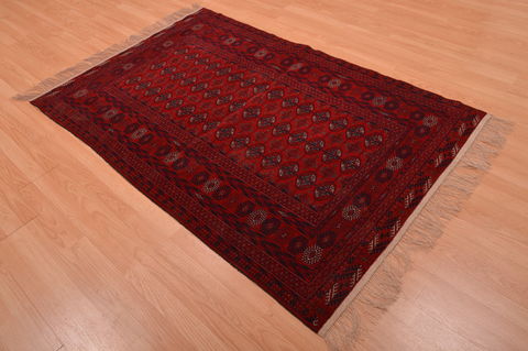 Khan Mohammadi Red Hand Knotted 45 X 61 Area Rug 100-109024 Image 2